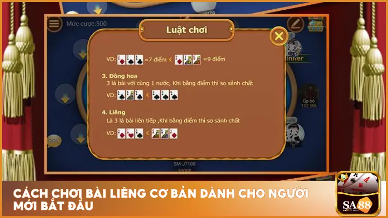 Sa88 chỉ cách chơi bài Liêng cơ bản dành cho người mới bắt đầu